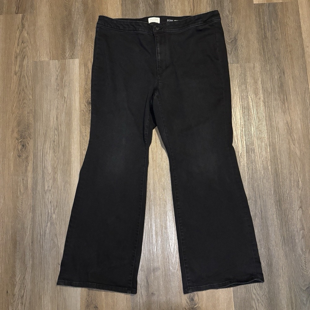 Anthropologie Pilcro Flare Jeans 20W Black Wide-Leg Denim Modern Bootcut